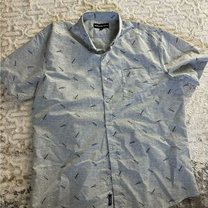 Molokai surf co Light Gray Patterned Button Down Shirt xxl
